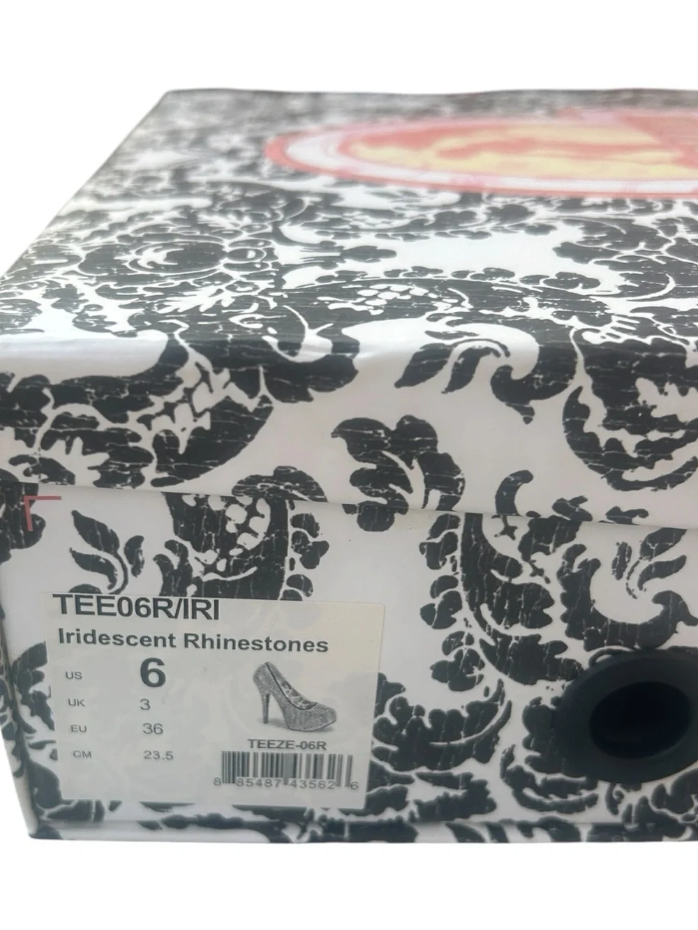 Bordello Teeze-06R Iridescent Rhinestone Platform High Heels Size 6 NIB